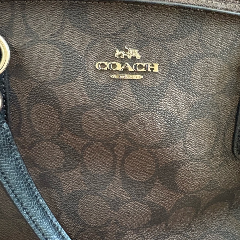 Coach Brown and Black Signature Satchel - Picture 3 of 5